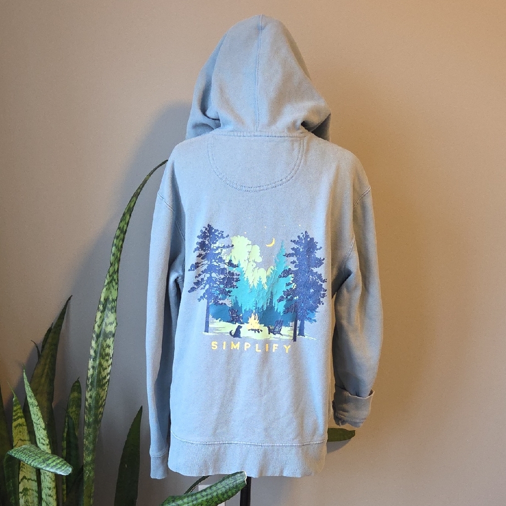 Life Is Good Blue Kangaroo Pocket Camping Themem Hoodie